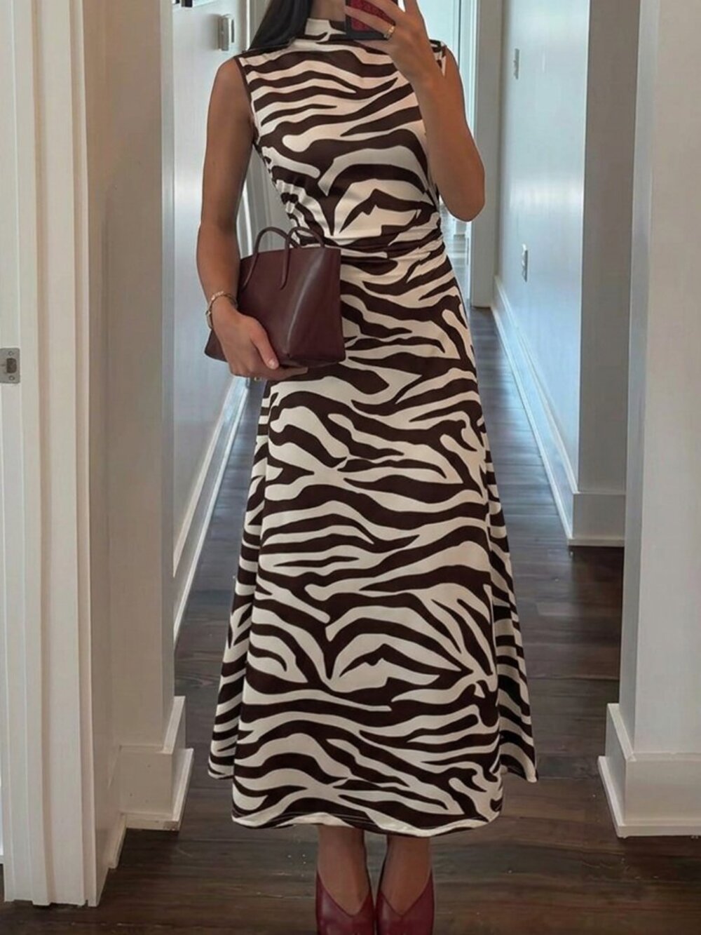 Multicolor Elegant Women's Backless Knot A-Line Dress